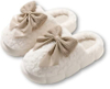Bow Slipper for Home Bedroom Thick Sole Indoor Cute Fuzzy Footwear for Spring/Fall/Winter Holiday Season