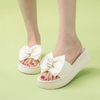 Wedges Platform Woman Bohemian Women's Summer Footwear Summer Slipper with Bow Large Size 