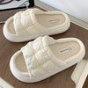 Cream puff Home Household Women Cotton and Linen Slipper Four Seasons Thick-soled Indoor Living 