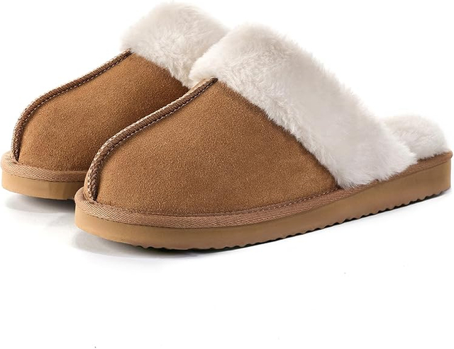 Fuzzy Slippers for Women Cozy Faux Fur House Shoes Winter Warm Memory Foam Slippers for Indoor and Outdoor