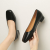 Chunky Heel Loafers Autumn Women Genuine Leather Split Toe Single Shoes Retro Style High Heels Sandals Party Pump Mule Shoes