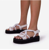 sandal 2024 summer sandals for women flat sandals cross-border solid color foreign trade plus-size shoes thick sole rope Europe Beautiful