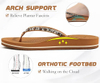 Women's Rhinestone Flip Flops with Comfort Arch Support Yoga Mat Cushion Sandals Fashion Summer Beach Travel Orthotic Walking 