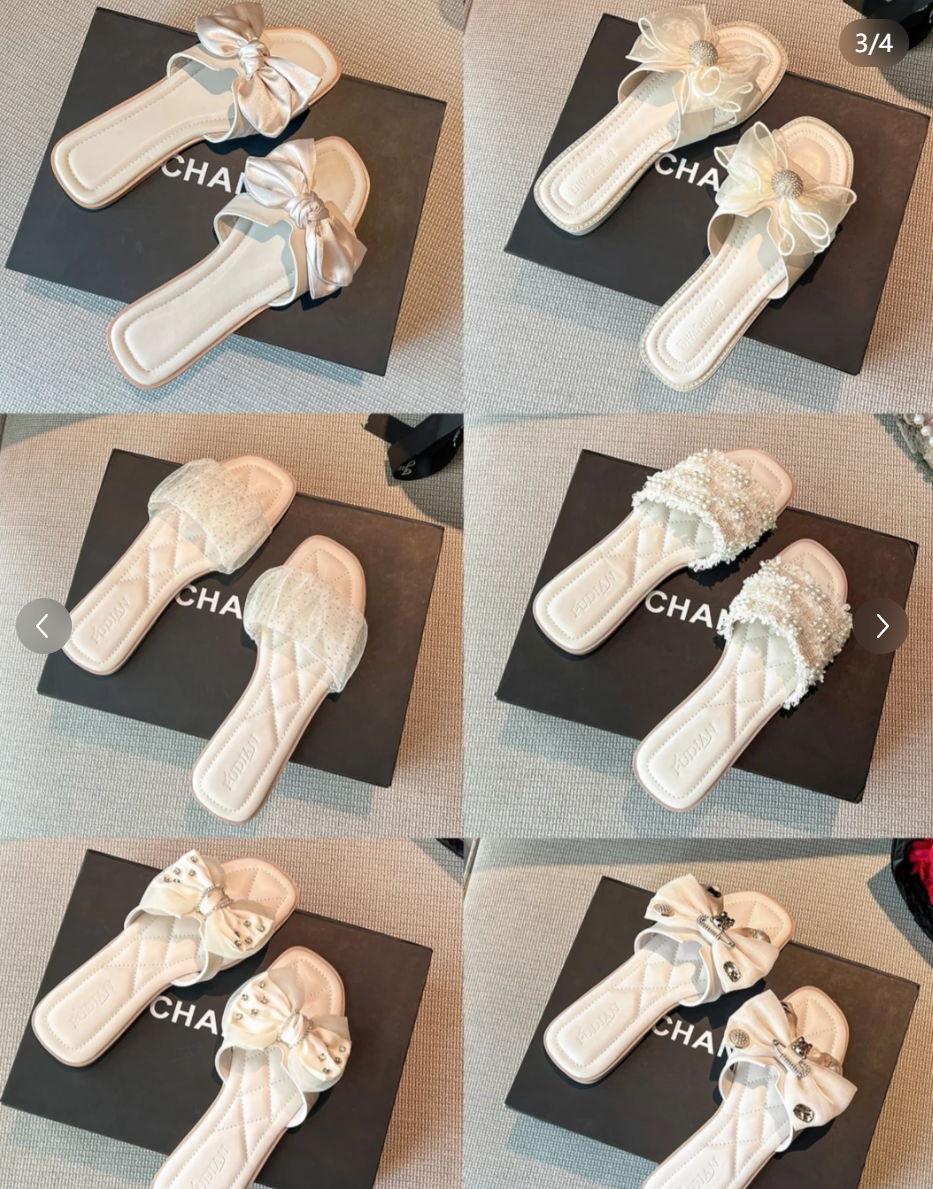 New Summer Fashion Designer Women Flat Flip Flops Double Chain Sandal Slippers Women Comfort Outdoor Beach Opened Toe Shoes Pearl Wholesale Designer Fashion Women Slide Slip On Open Toe Ladies Beach Outdoor Summer Flat Slippers pink cute Bow Shoes