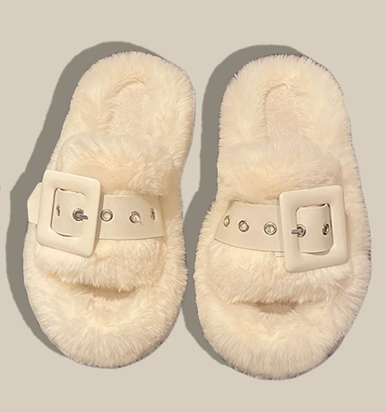 Winter Fashion Soft Warm Comfort Flat Fur Slipper Brand Designer Slip On Loafers Mules Casual Indoor