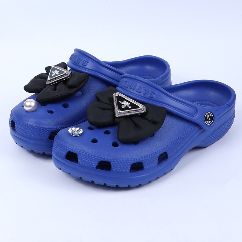 1pcs Bowknot Clog Charms Green Blue White Black Bow PVC Shoe Accessories Decorations for Couples Kids Gifts