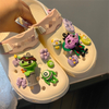 3D Shoe Charms Cute Frog Astronaut Shoe Decoration Kawaii Bees Garden clogs Sandal Accessories Kids Gift