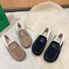 Winter Women Shoes Short Plush Outdoor Sewing Slip-On Casual Ladies Non-Slip Bottom Moccasins Female Comfortable Flats Loafers