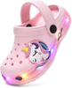 Fur Lined Toddler Clogs Kids Slippers Fuzzy Light up Sandals Boys Girls Garden Shoes Winter Warm Cartoon Slides Slip on Lightweight