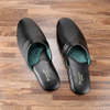 Men's Genuine Leather Scuff Slippers with Memory Foam Insole and Leather Outsole