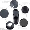 Men's Leather Slides Open Toe Outdoor Slippers Comfort Arch Support Retro Casual Flip Flops Summer Fisherman Slip On Sandals for Men
