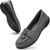 Loafers for Women Slip On Comfort Leather Tassel Dress Shoes