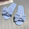Wholesale Spring and Autumn women's fashion trend comfortable bow flat flip-flops home fabric slippers