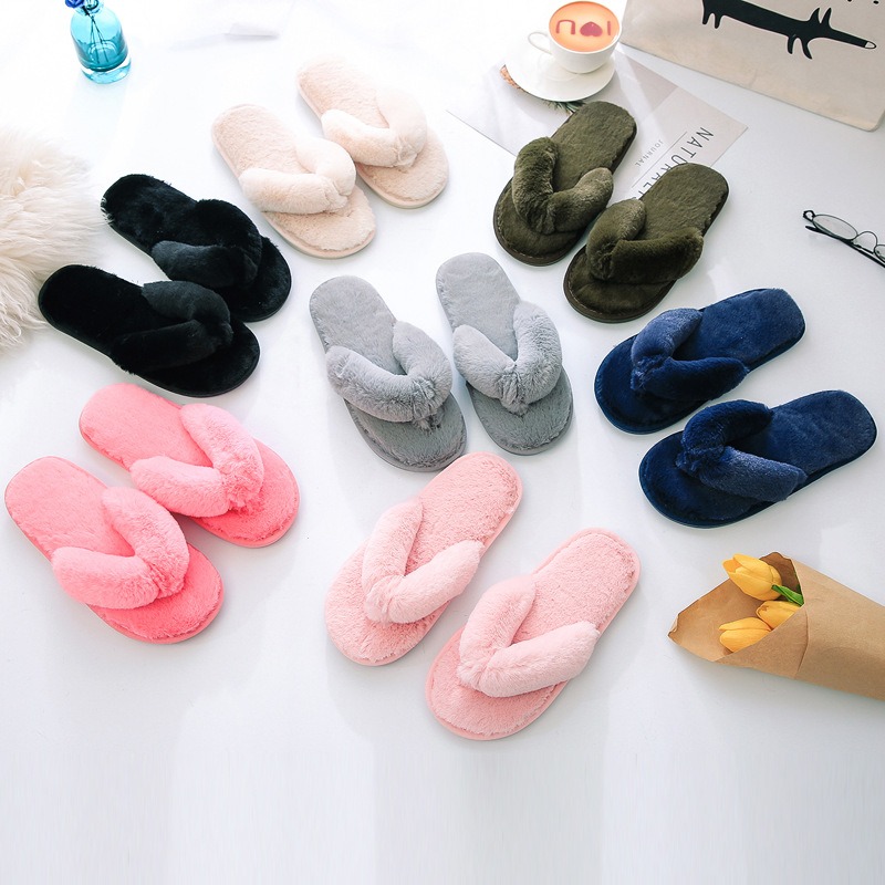 Faux Fur Flip Flops,Flats Flip Flops,Women Flip Flops,Winter Flip Flops,Winter Home Slippers