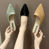 French flat black back trip sandals for women spring summer pointy diamond temperament single shoes