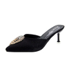 Summer Rhinestone Heeled Slingback Pumps Women Elegant Pointed Toe Heels Office Lady Stiletto Shoes