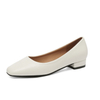 Chunky Heel Loafers Autumn Women Genuine Leather Split Toe Single Shoes Retro Style High Heels Sandals Party Pump Mule Shoes