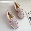 Women Casual Flat Shoes Women's Moccasins Soft Loafers Fashion Comfort Warm Plush Bow Slip on Female Cotton Shoes