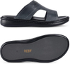 Men's Leather Slides Open Toe Outdoor Slippers Comfort Arch Support Retro Casual Flip Flops Summer Fisherman Slip On Sandals for Men
