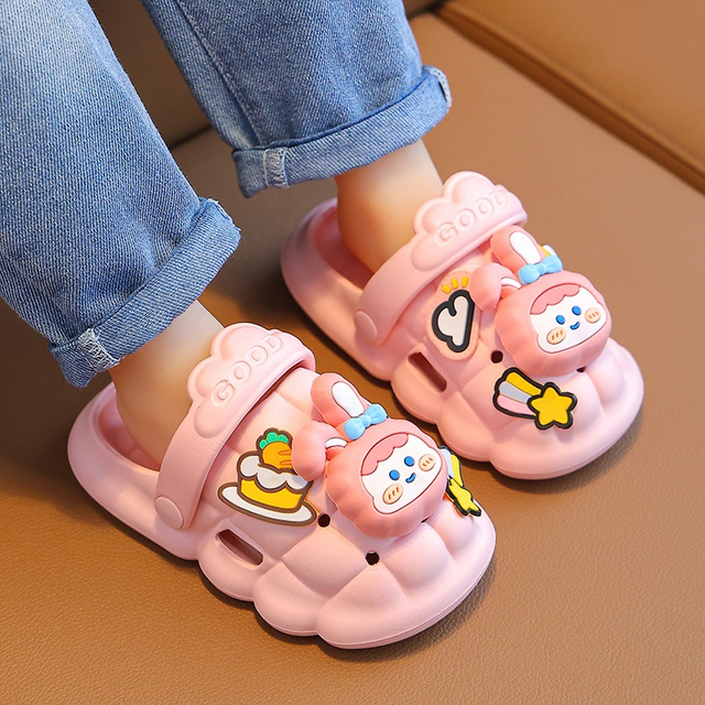 Children's Slippers Hole Shoes Cartoon Sandals Kids' Beach Outdoor Non-slip Soft Bottom Baby 