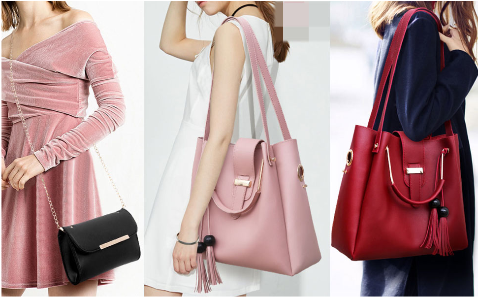 Ladies 3 Pcs Bag,Famous Brands Shoulder Bag,Womens PU Handbag,Ladies Tassel Tote,Womens Shoulder Bag