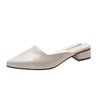 French flat black back trip sandals for women spring summer pointy diamond temperament single shoes
