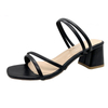 Thick Heel Shoes Customizable Logo Outer Wear Pumps Women Sandals Slippers