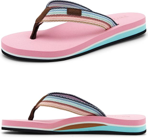 Women's Orthotic Flip Flops Casual Comfortable Yoga Mat Thong Sandal with Arch Support