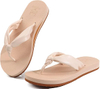 Womens Flip Flops With Arch Support Comfortable Yoga Mat Cushion Thong Leather Sandals for Ladies Fashion Slip On Summer Beach Walking