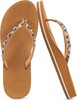 Women's Rhinestone Flip Flops with Comfort Arch Support Yoga Mat Cushion Sandals Fashion Summer Beach Travel Orthotic Walking 