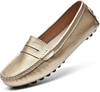 Soft Leather Driving Moccasins for Women - Casual Penny Loafer Comfort