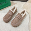 Winter Women Shoes Short Plush Outdoor Sewing Slip-On Casual Ladies Non-Slip Bottom Moccasins Female Comfortable Flats Loafers