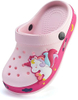 Kids Clogs Boys Girls Garden Shoes Unisex-Child Cartoon Slide Sandals with Pivoting Heel Straps