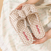 Women Summer Casual Slides Comfortable Flax Slippers Bow Linen Indoor Shoes Platform Sandals Ladies 
