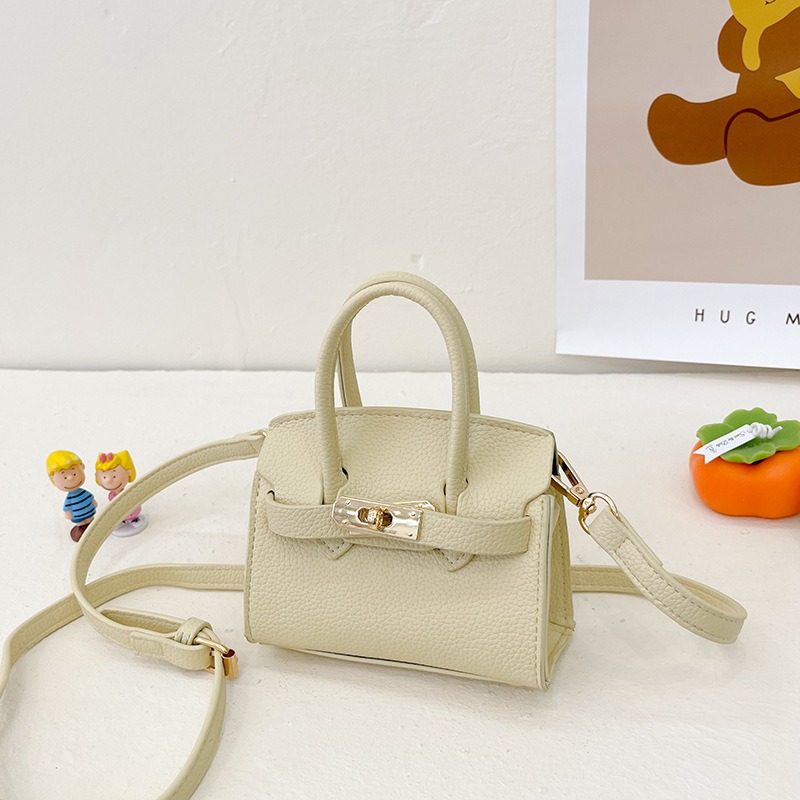 Girls Leather Shoulder Bag Solid Color Mini Fashion Bag for Kids Party 