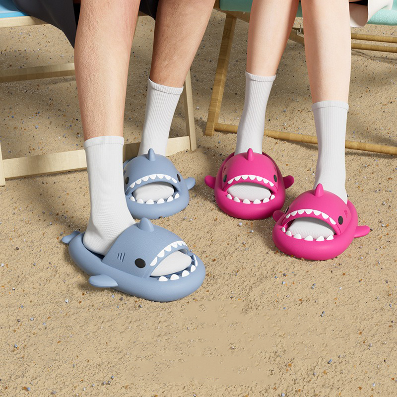 Cloud Shark Slides Adult,Cartoon Home Slippers,cloud Shark Slippers,Bathroom Sandal Shark,Soft Sole Cartoon Slipper