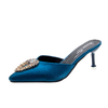 Summer Rhinestone Heeled Slingback Pumps Women Elegant Pointed Toe Heels Office Lady Stiletto Shoes