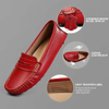 Women's Classic Comfort Leather Penny Loafers Casual Slip-Ons Lightweight Walking Flats Driving Mocs Boat Shoes
