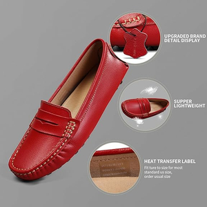 Women's Classic Comfort Leather Penny Loafers Casual Slip-Ons Lightweight Walking Flats Driving Mocs Boat Shoes