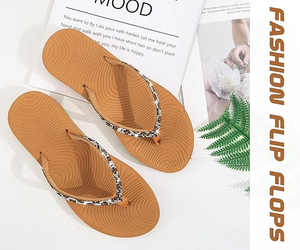Women's Rhinestone Flip Flops with Comfort Arch Support Yoga Mat Cushion Sandals Fashion Summer Beach Travel Orthotic Walking 