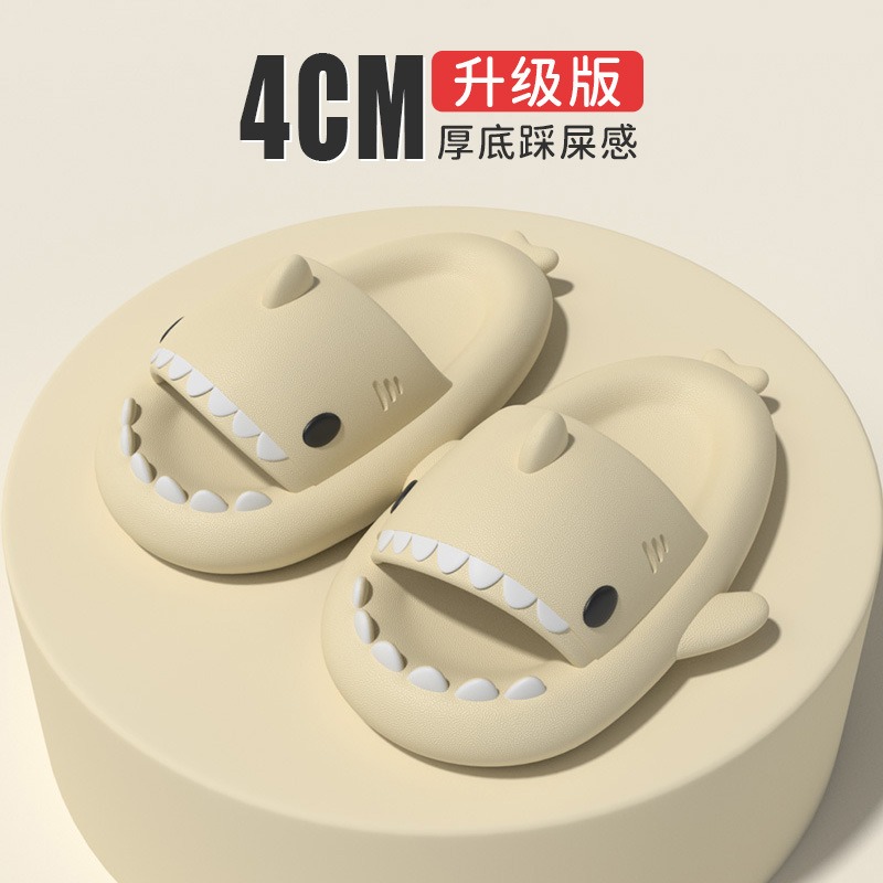 Cartoon Shark Slides Slippers Women Summer Sandals Men Clappers Shark Flip Flops Soft EVA Outdoor Home Slipper Beach Shoes