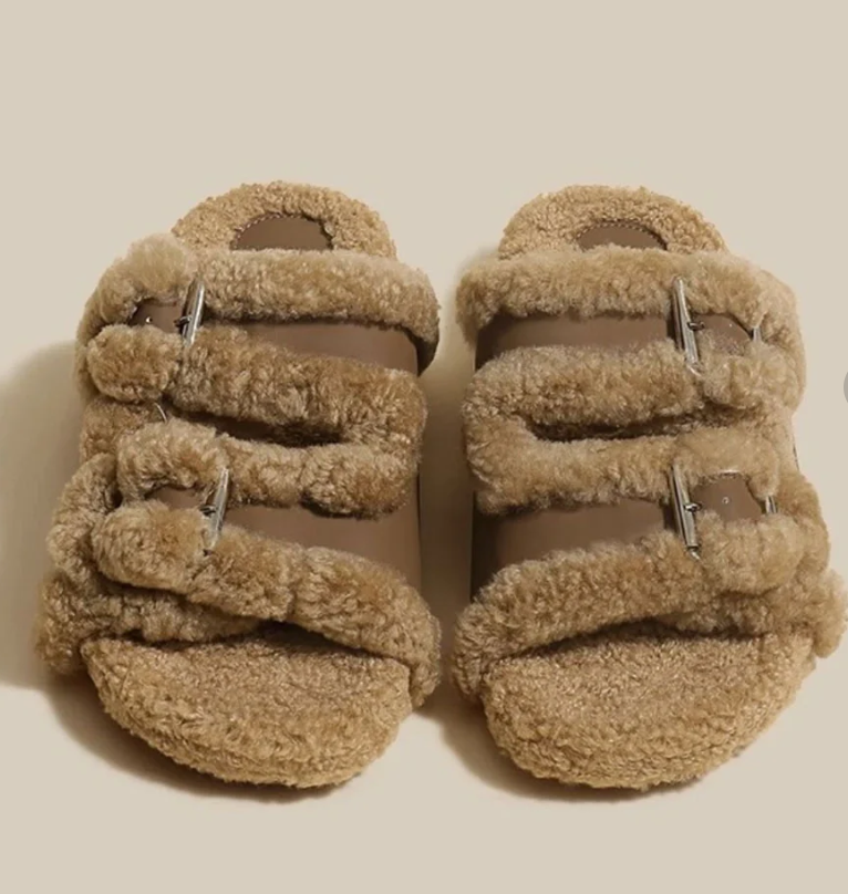 Winter Fashion Soft Warm Comfort Flat Fur Slipper Brand Designer Slip On Loafers Mules Casual Indoor