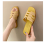  Flat Sandals Comfortable Sandals Women's Dressy shoes Square Open Toe Slide Backless Faux Suede Summer Flats 