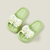 Children Girls Wearing Soft Soled Slippers Outside Cute Bow Anti Slip Bathroom Slippers Contrast Color Kid Slippers