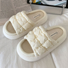 Cream puff Home Household Women Cotton and Linen Slipper Four Seasons Thick-soled Indoor Living 