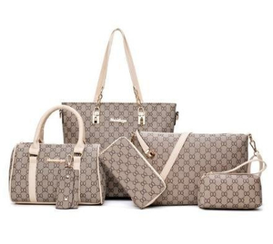 6pcs Underarm Luxury Designer Women Shopper Ladies Hand Bag Tote Multi Piece Set Multi-piece 