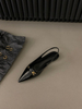 Outdoor spring and summer Korean style rhinestone buckle high heels pointed toe stiletto sexy sandals
