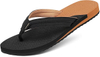 Womens Two-Tone Flip Flops with Arch Support Comfort Beach Thong Sandals Indoor Outdoor