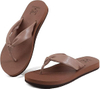 Womens Flip Flops With Arch Support Comfortable Yoga Mat Cushion Thong Leather Sandals for Ladies Fashion Slip On Summer Beach Walking