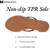 Flip Flops Sandals for Women, Summer Fashion Leather Slippers, Lightweight Comfortable Beach Sandals Slip On Flat Dressy Size 6-10